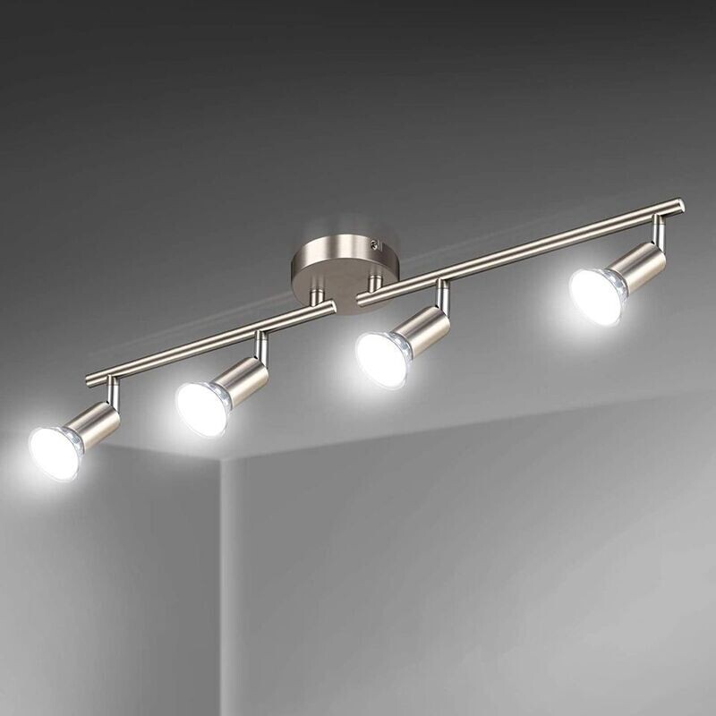 LED Ceiling Light Rotatable, 4 Way Adjustable Modern Ceiling Spotlights(Matte Nickel)