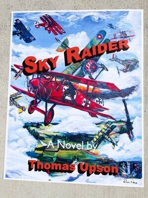 SKY RAIDER, A Novel + Poster of the back cover art