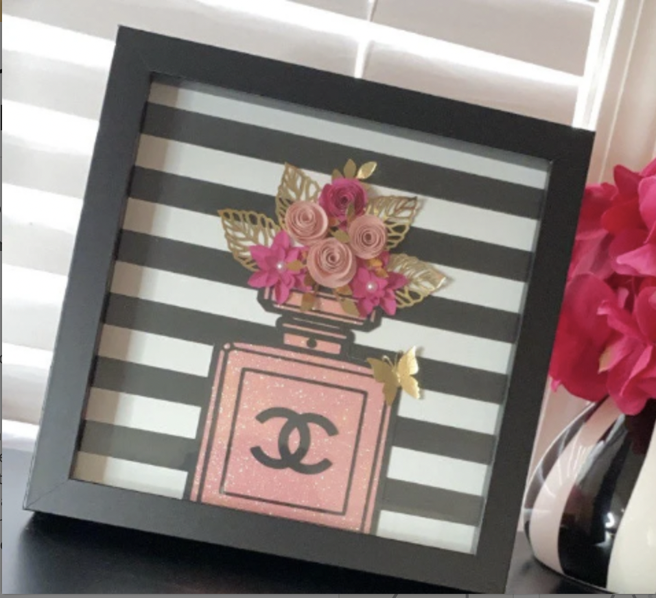 Chanel 3D Frame, Chanel Wall Art, Chanel Decor, Chanel Birthday, Chanel 3D  Perfume, Chanel Flowers, Chanel Theme