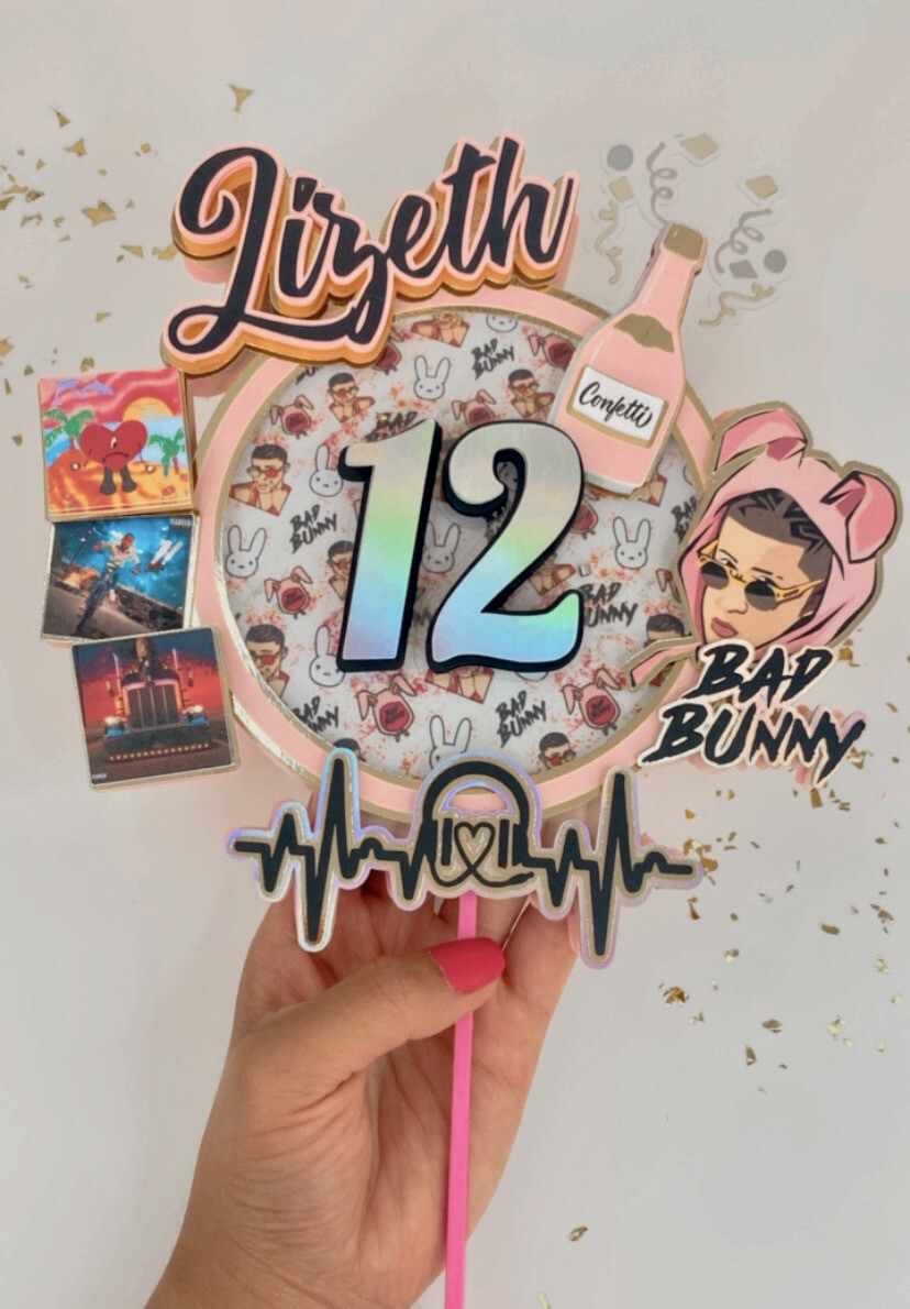 Bad Bunny Cake Topper, Bad Bunny Birthday Theme, Reggaeton Party, Un Verano Sin Ti, Yo Perro Sola, Bad Bunny Decor, Bad Bunny Party