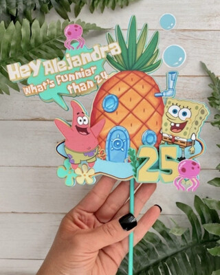 SpongeBob Cake Topper, SpongeBob birthday, Nickelodeon Theme, Under water Decor, Birthday Decorations, Sponge Bob Jokes Party