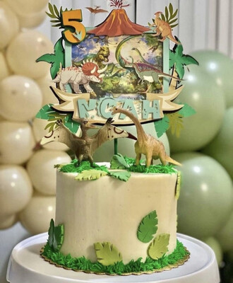 Dinosaur Cake Topper, Dinosaur Birthday Theme, T-rex Birthday, Volcano Birthday Theme, 3d cake topper, Boys Decor, Jurassic Movie Theme, Boys