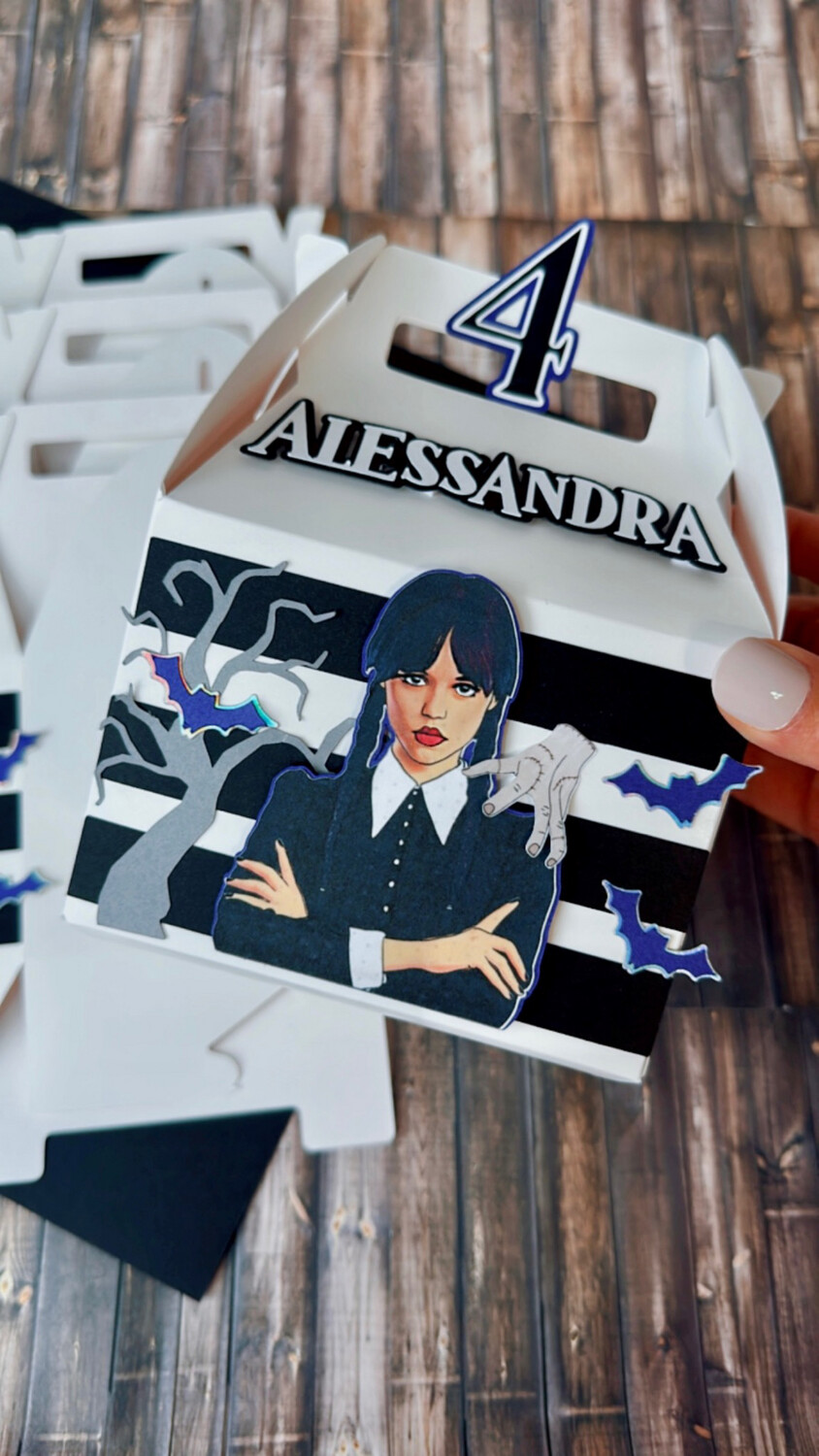 Wednesday Favor Boxes, Wednesday Addams Birthday, Black Birthday, Wednesday Show, Wednesday Decorations, Dessert Table Treat boxes, Wednesday Party