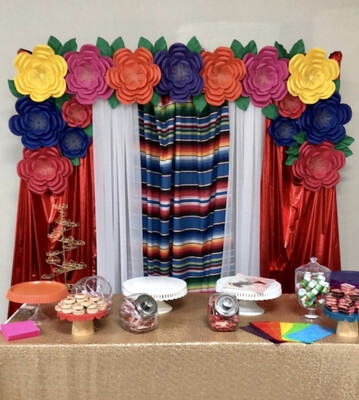 Paper flowers, Fiesta Flowers, Bright Color Flowers, Mexican Flowers, Summer Flowers, Moana Flowers,Dessert table, for Backdrop,