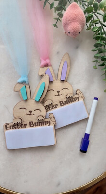 Easter Bunny Tags, Easter Decor, Bunny Rabbits, Dry Erase Board Tag