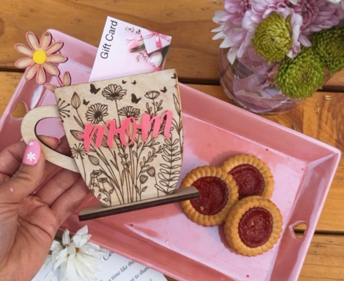 Coffee Mug Gift Card Holder, Cafecito Decor, Gift Card, Coffee Bar Decor, Moms Birthday, Mothers Day
