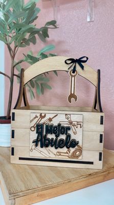Dad Tool Box, Rustic Basket, Fathers Day Gift, Gift Basket for him, Husbands Gift, Rustic Decor, anniversary gift, El Major Papa, Mexico
