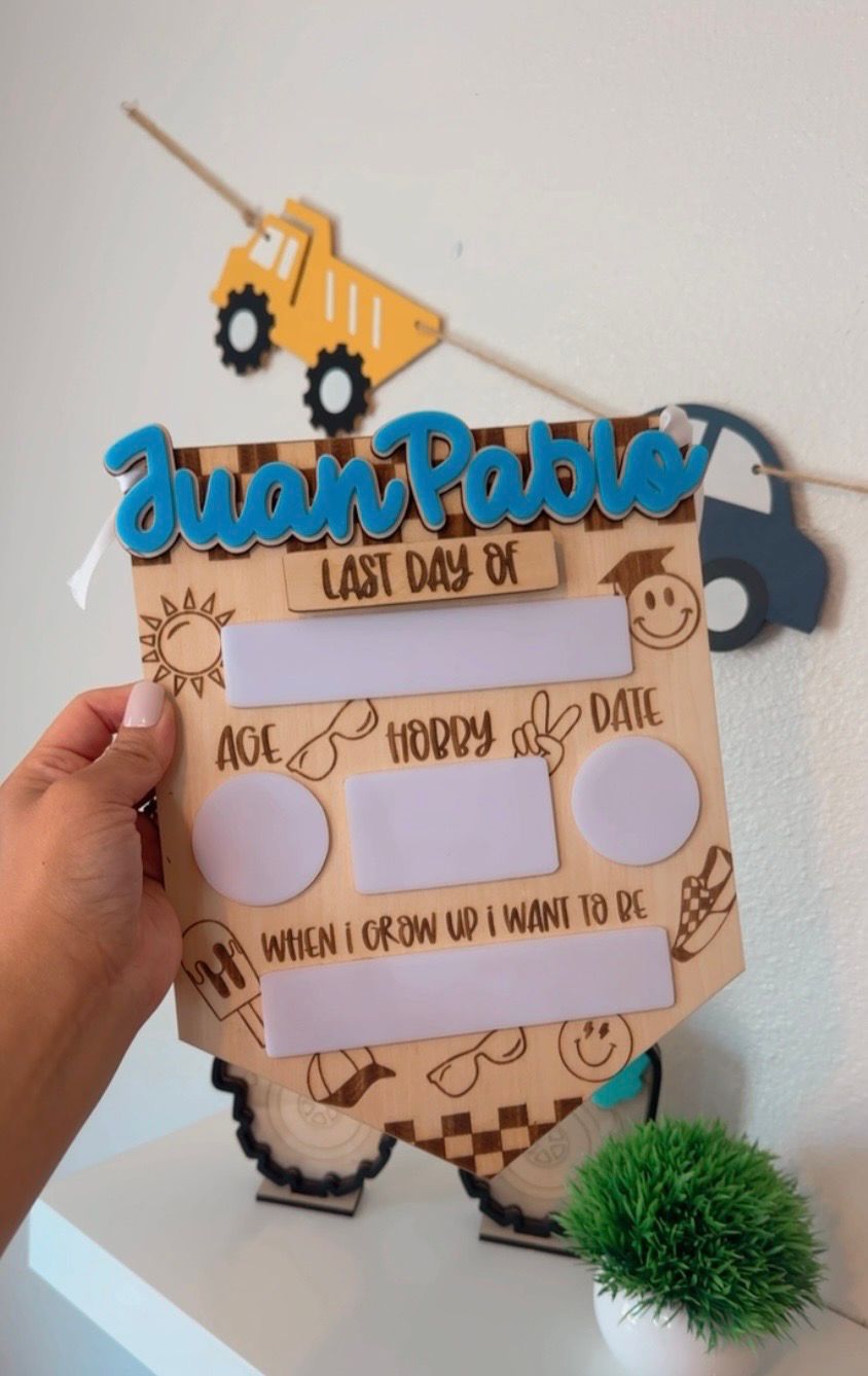 First/Last Day of School Sign, Back to School Sign, Last Day of School, Dry Erase Sign, Interchangeable First and Last Day, Boys Decor