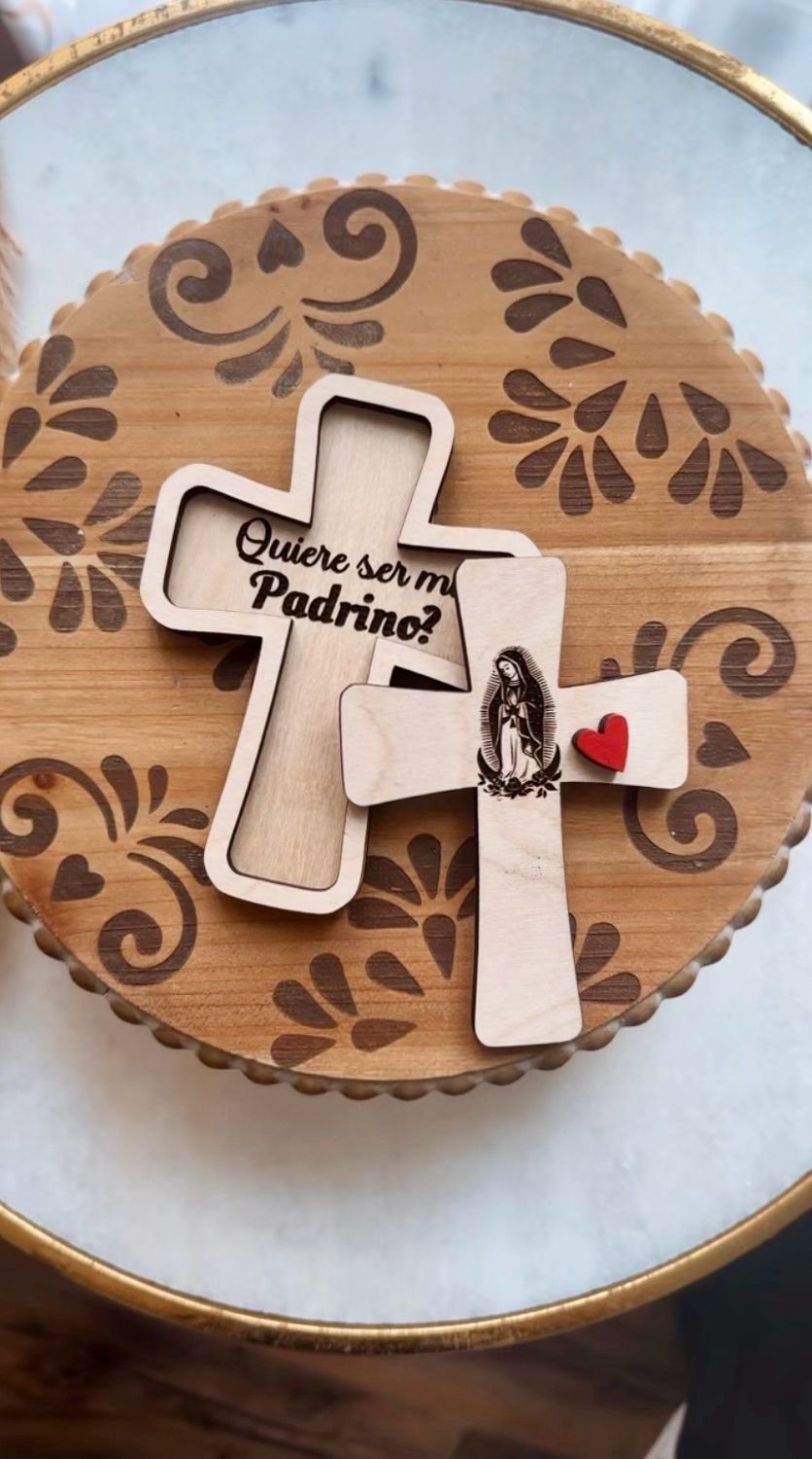 Baptism Proposal, Virgen De Guadalupe, Catholic Gift, Padrinos de bautizo, First Communion Gift, Rosarian Catolico, Padrinos Gift, Cross