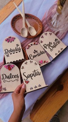 Papel Picado Decor, Fiesta Mexicana, Food Name Signs, Food Label Signs
