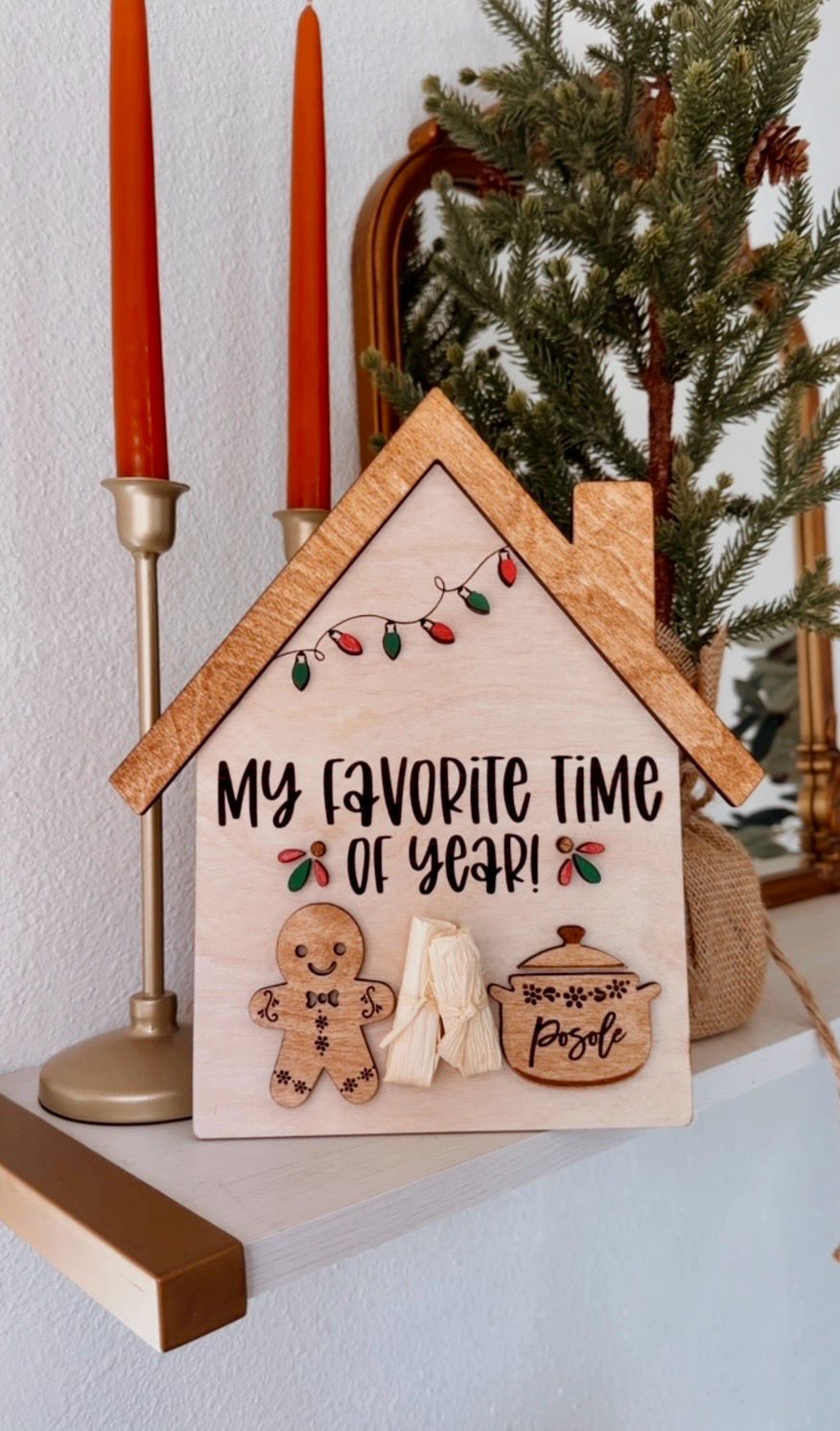 GingerBread, Feliz Navidad Decor, Cafecito y Chisme, Christmas Decor, Santa is Coming, Cafecito Decor, Coffee Bar Decor, Tamales