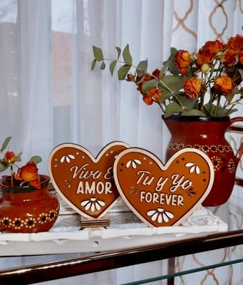 Hearts, Valentine&#39;s Day, Viva el amor, Olla De Barro Decor, Talavera Print, Home Decor, Cafecito Decor