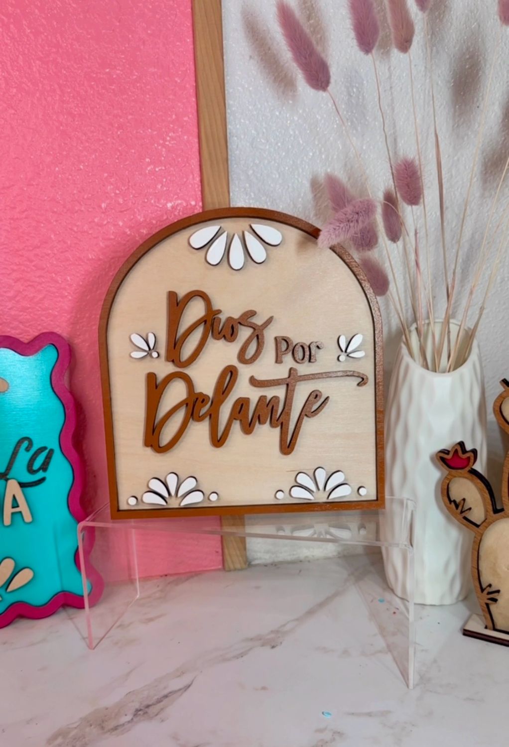 Dios Por Delante, Spanish Signs, Catholic Quote, Housewarming gift, Olla De Barro Decor, Talavera Print, Cafecito Decor