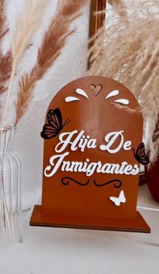 Hija de Inmigrantes, Spanish Signs, Spanish Office Decor, Papel Picado,