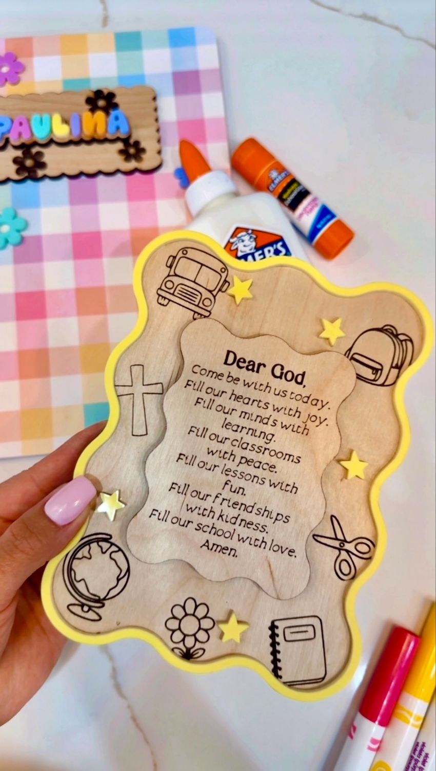 School Prayer, Back to School Sign, Kids Prayer, Catholic Gift, School Supplies, Oracion para niño
