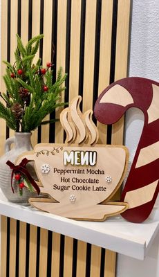 Iced Coffee Decor, Small Business, Coffee Menu, Christmas Decor, Coffee Shop, Coffee Bar, Hot Coco Bar