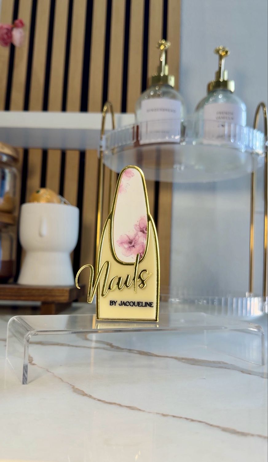 Personalized Nail Artist Desk Decor, Nail Tech Signs, Finger Nail Decor