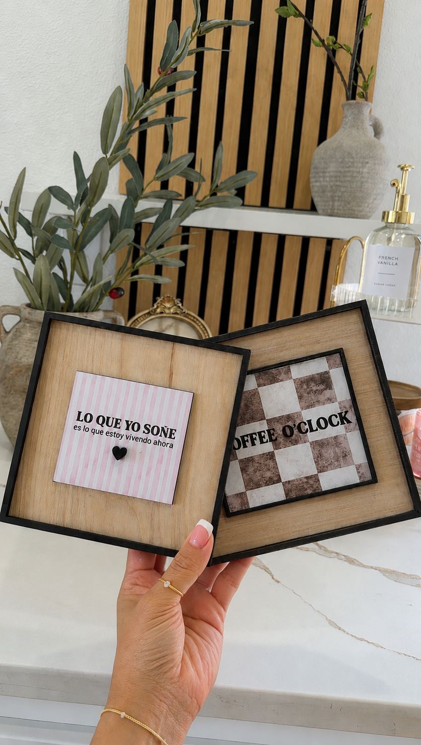 Checkered Coffee O'Clock, Aesthetic Kitchen Decor, Lo que yo soñé, Dios por Delante