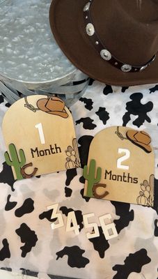 Cowboy MileStones, Western Milestones, Western Cowboy Sign Birth Announcement Sign, Newborn Photo Prop