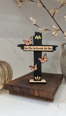 Monarch Butterfly Altar Decor, Cruz Día de los Muertos Ofrenda,