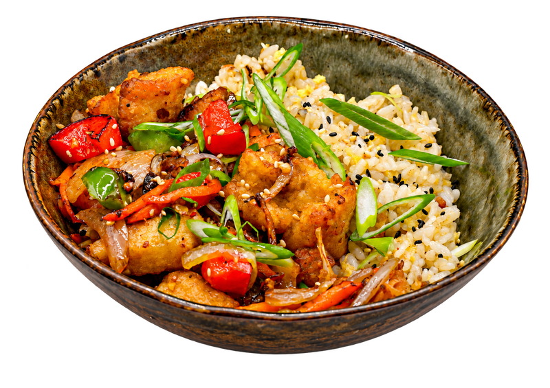Salt & Pepper Chicken with Egg Fried Rice
