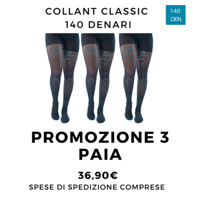 PROMOZIONE 3 PAIA | Collant 140 denari - Calze elastiche compressione graduata curativa