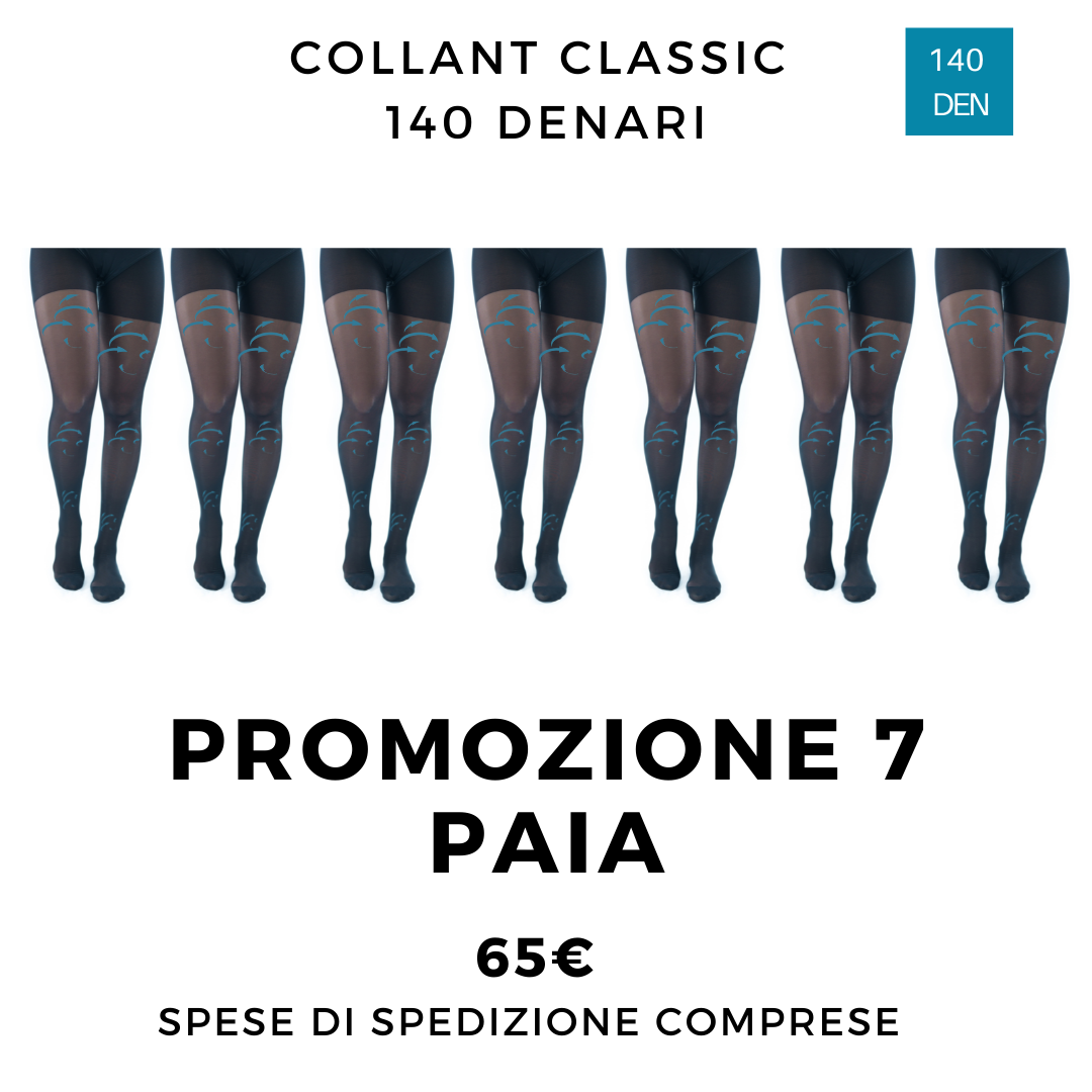 PROMOZIONE 7 PAIA | Collant Classic 140 Denari - Calze elastiche  compressione graduata curativa
