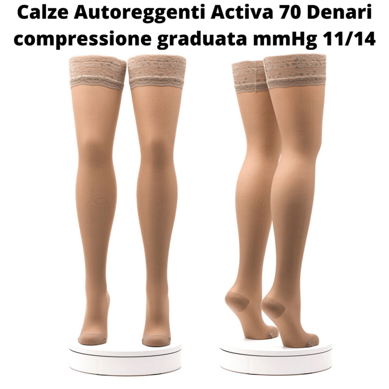 Calze autoreggenti 70 denari - Calze elastiche compressione graduata  riposante