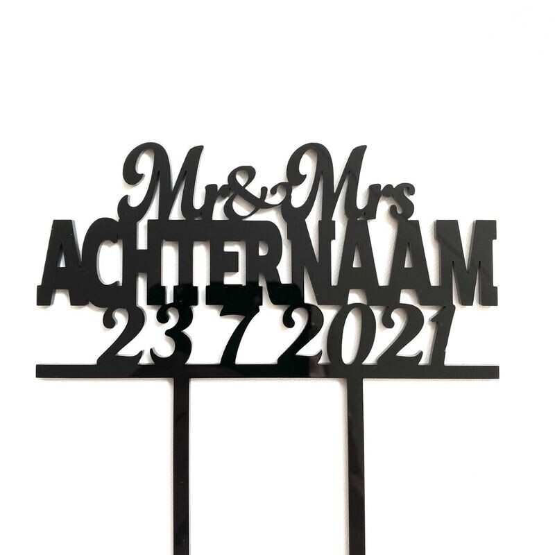Mr and Mrs met achternaam en datum