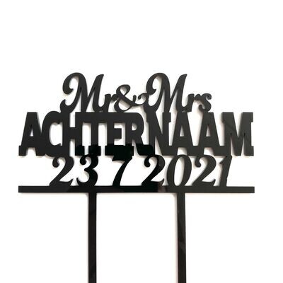 Mr and Mrs met achternaam en datum