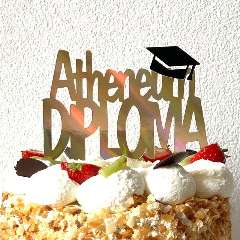 Geslaagd Atheneum diploma taarttopper