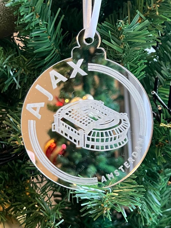 Kerstbal hanger De Arena zilver