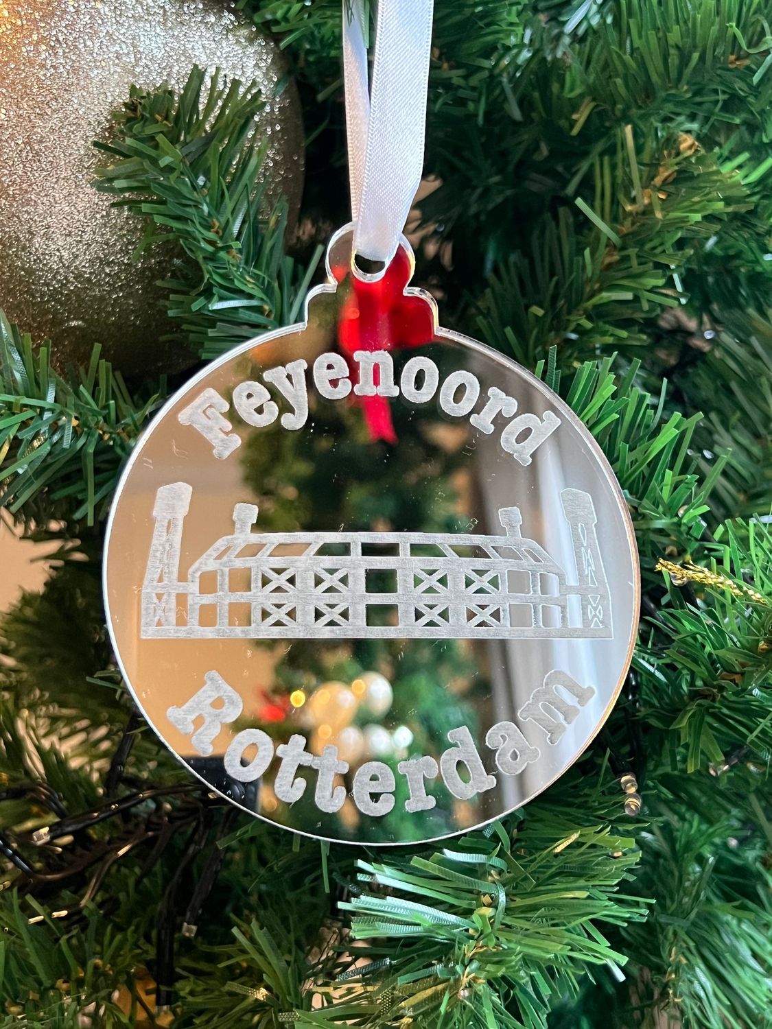 Kersthanger De Kuip Rotterdam zilver