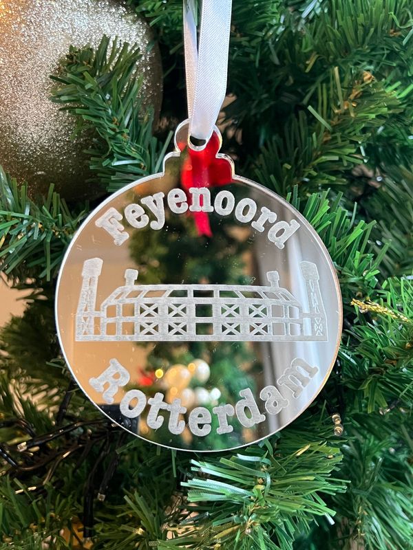 Kersthanger De Kuip Rotterdam zilver