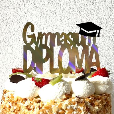 Geslaagd Gymnasium diploma taarttopper Geslaagd Gymnasium diploma taarttopper