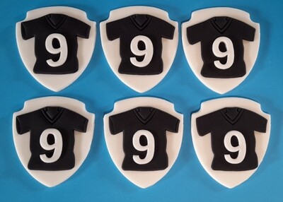 Football / Rugby Tee Shirt Cupcake Decorations x 6