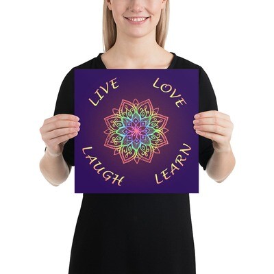LIVE LOVE LAUGH LEARN Mandala Poster