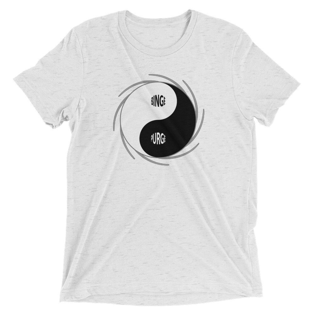BINGE-PURGE-Yin-Yang Tri-Blend Short Sleeve T-shirt