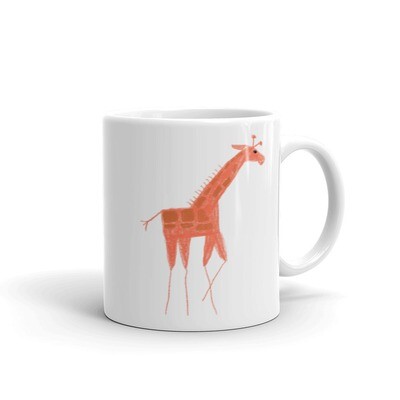Hand Drawn Giraffe White glossy mug