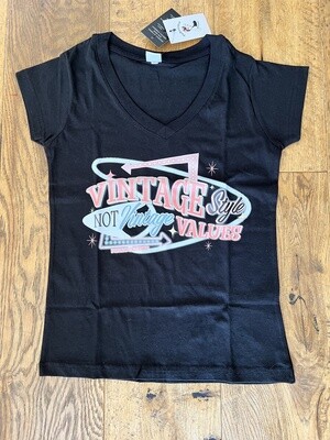 T-Shirt Vintage Style Black - PinRock Shop