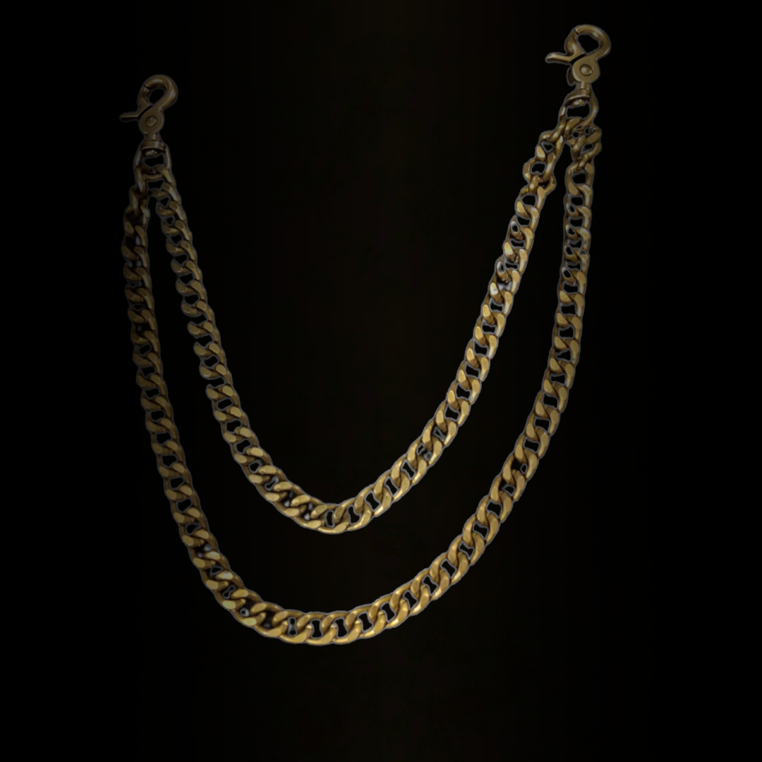 Antique Brass Double Gold Chain with Japanese Lobster Claw