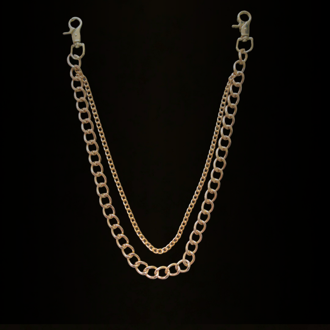 Double Gold Chain With Japanese Lobster Claw