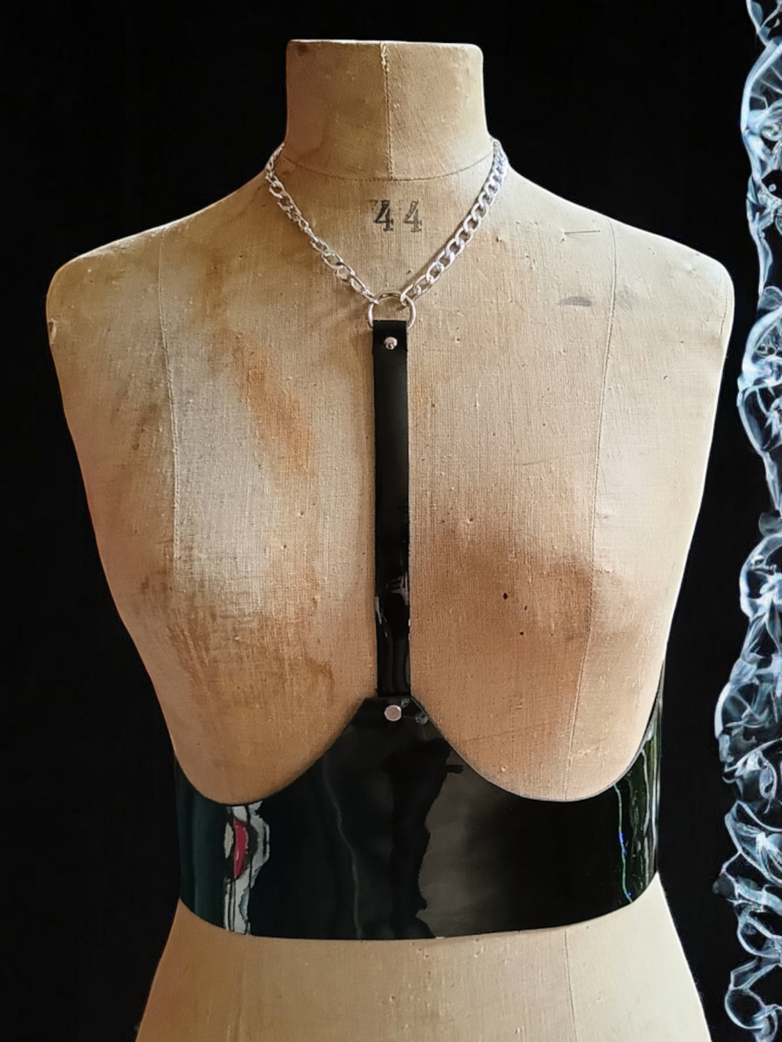 Demons patent with silver chain