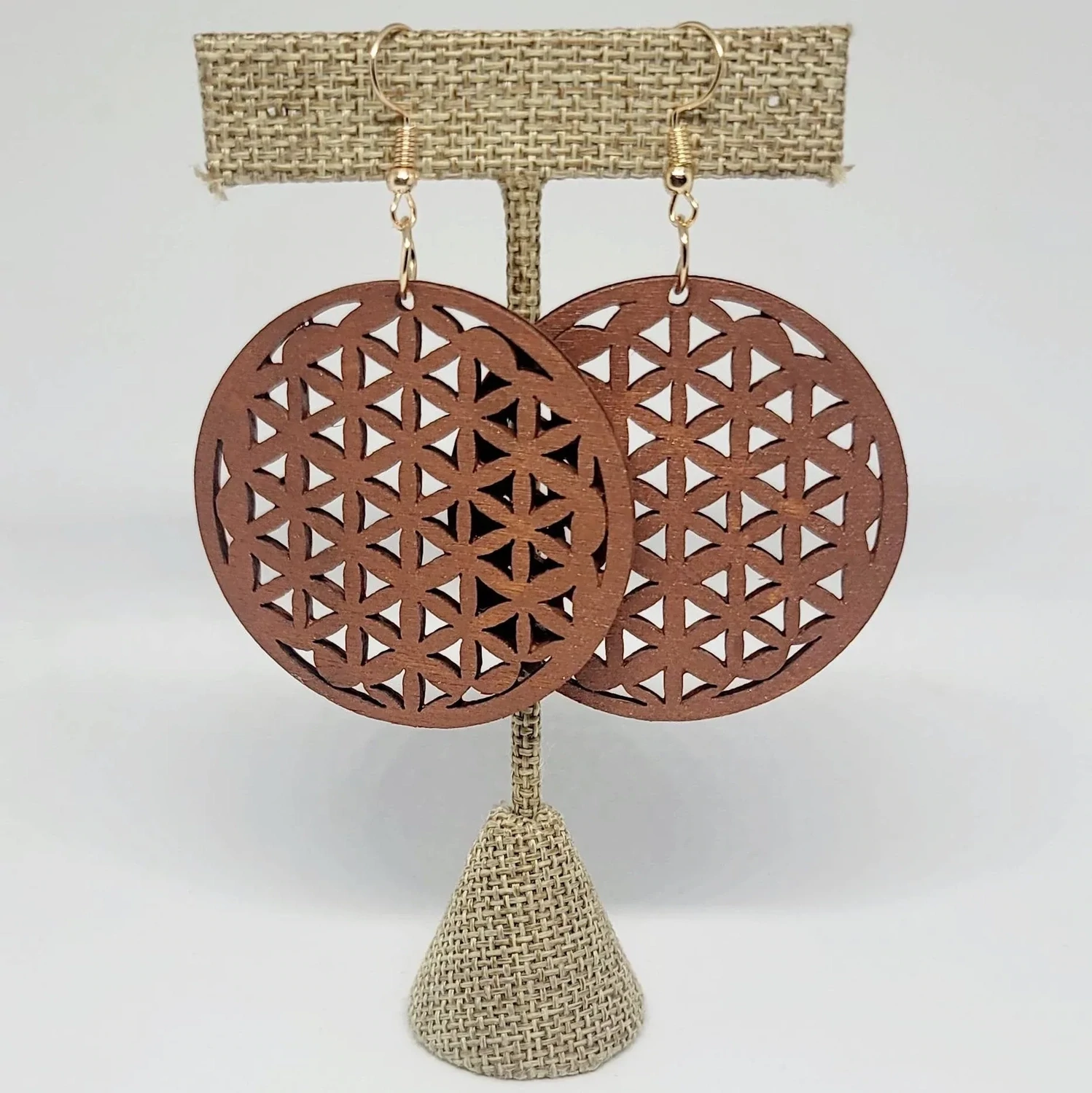 Honeycomb Wooden Earrings