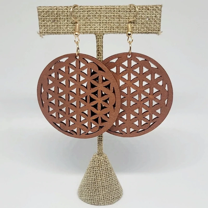 Honeycomb Wooden Earrings