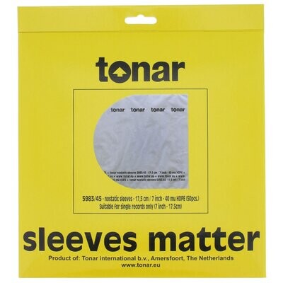 Tonar - 5983 Nostatic sleeves for 7 inch" (17,8 cm) 45 RPM records