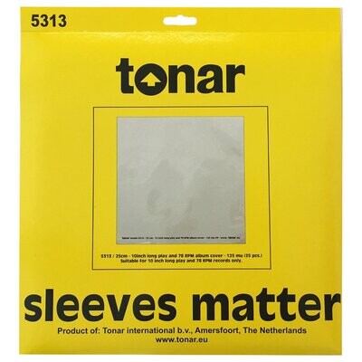 Tonar - 5313 10 inch" heavy duty outer sleeves for LP records