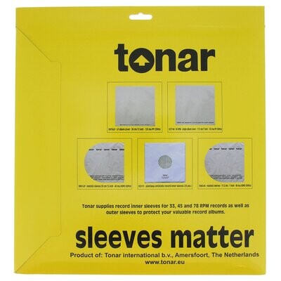 Tonar - 5317 Heavy Duty 7 inch" Outer Sleeves for 45 RPM Records