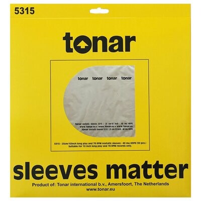 Tonar - 5315 Nostatic sleeves for 10 inch" Long Play records