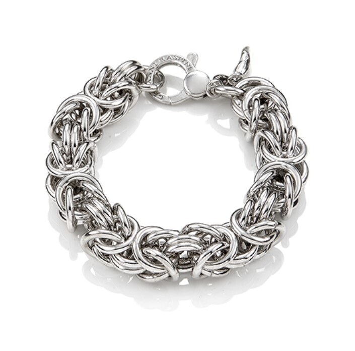 BRACCIALE MAGLIA BIZANTINA MAXI IN ARGENTO GIOVANNI RASPINI